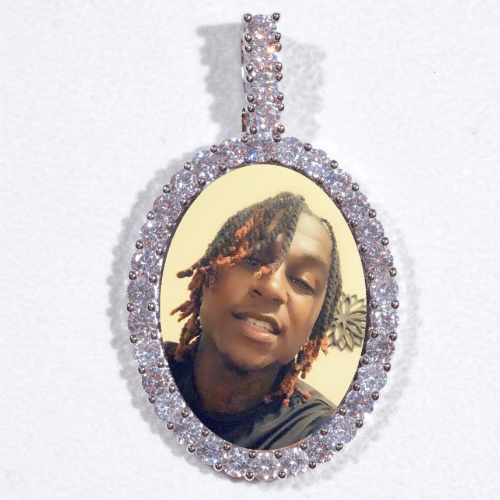Large 3D Oval Custom Picture Pendant