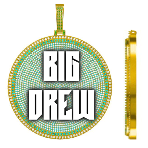 CUSTOM LETTER NECKLACE 3D BIG DISC