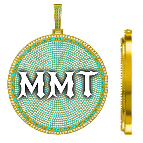 CUSTOM LETTER NECKLACE 3D BIG DISC
