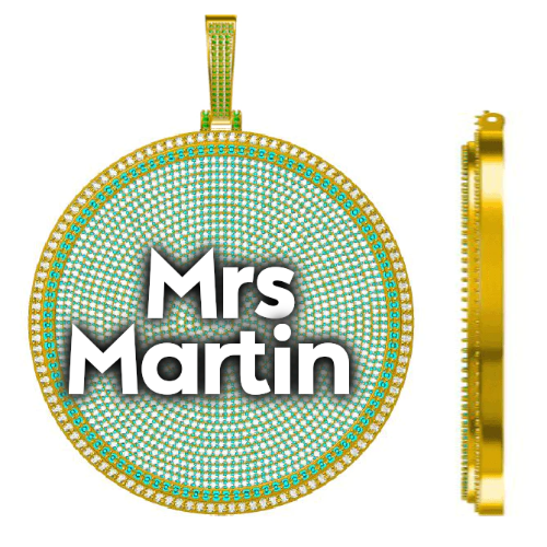CUSTOM LETTER NECKLACE 3D BIG DISC