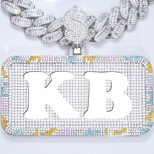 CUSTOM LETTER NECKLACE 3D COLORFUL SQUARE
