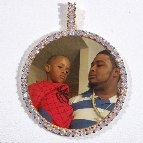 LARGE 3D CIRCLE CUSTOM PICTURE PENDANT