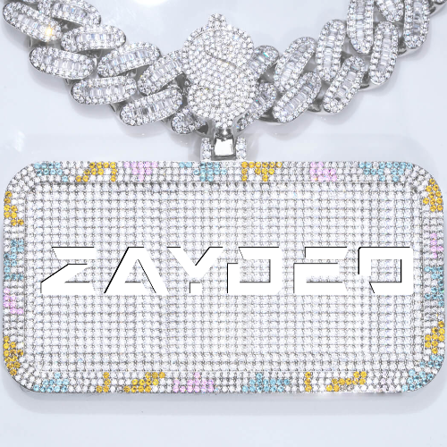 CUSTOM LETTER NECKLACE 3D COLORFUL SQUARE