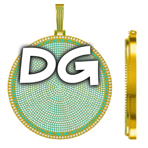 CUSTOM LETTER NECKLACE 3D BIG DISC