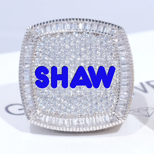 CUSTOM LETTER 3D ICED RING