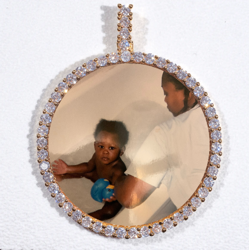 LARGE 3D CIRCLE CUSTOM PICTURE PENDANT