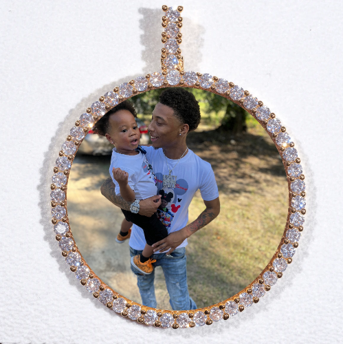 LARGE 3D CIRCLE CUSTOM PICTURE PENDANT