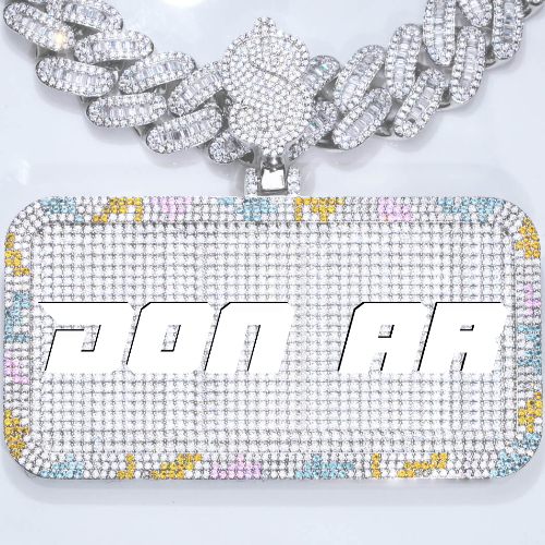 CUSTOM LETTER NECKLACE 3D COLORFUL SQUARE