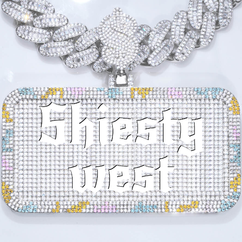 CUSTOM LETTER NECKLACE 3D COLORFUL SQUARE