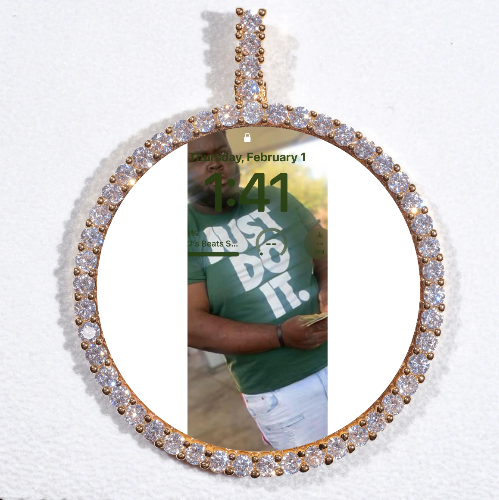LARGE 3D CIRCLE CUSTOM PICTURE PENDANT