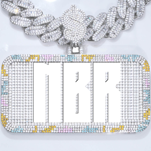 CUSTOM LETTER NECKLACE 3D COLORFUL SQUARE
