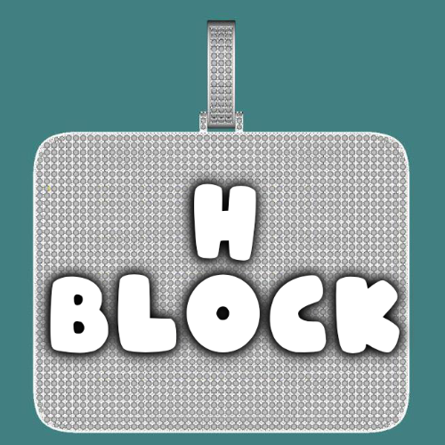 CUSTOM LETTER NECKLACE 3D BIG SQUARE