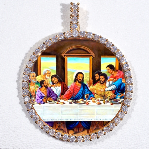 LARGE 3D CIRCLE CUSTOM PICTURE PENDANT