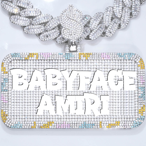 CUSTOM LETTER NECKLACE 3D COLORFUL SQUARE