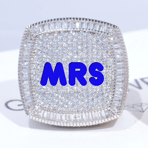 CUSTOM LETTER 3D ICED RING