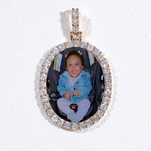 3D Oval Custom Picture Pendant