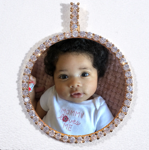 LARGE 3D CIRCLE CUSTOM PICTURE PENDANT