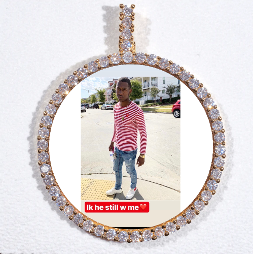 LARGE 3D CIRCLE CUSTOM PICTURE PENDANT