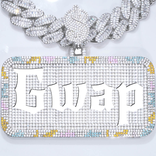 CUSTOM LETTER NECKLACE 3D COLORFUL SQUARE