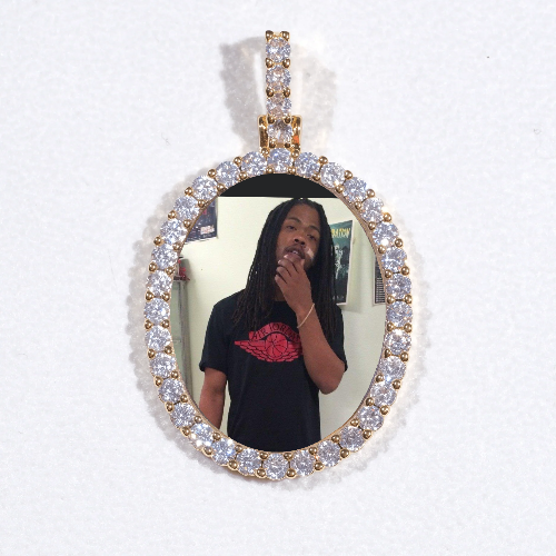 3D Oval Custom Picture Pendant