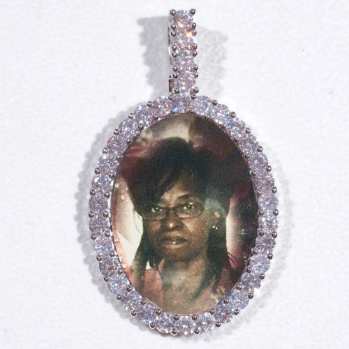 Large 3D Oval Custom Picture Pendant