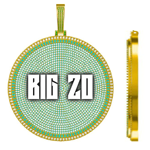 CUSTOM LETTER NECKLACE 3D BIG DISC
