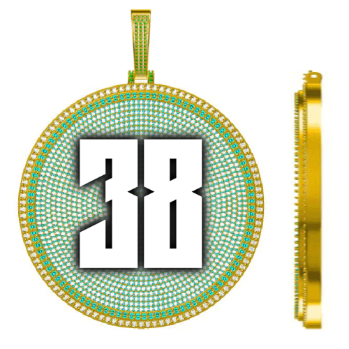 CUSTOM LETTER NECKLACE 3D BIG DISC