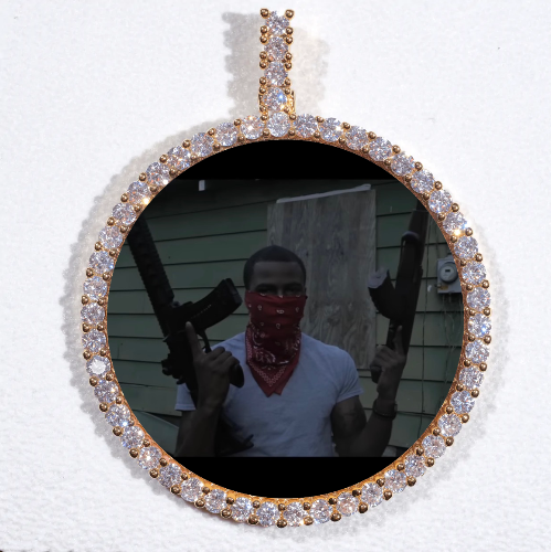 LARGE 3D CIRCLE CUSTOM PICTURE PENDANT