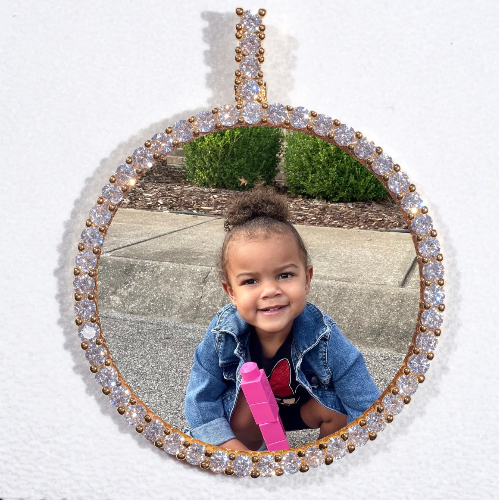LARGE 3D CIRCLE CUSTOM PICTURE PENDANT
