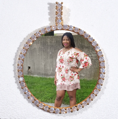 LARGE 3D CIRCLE CUSTOM PICTURE PENDANT