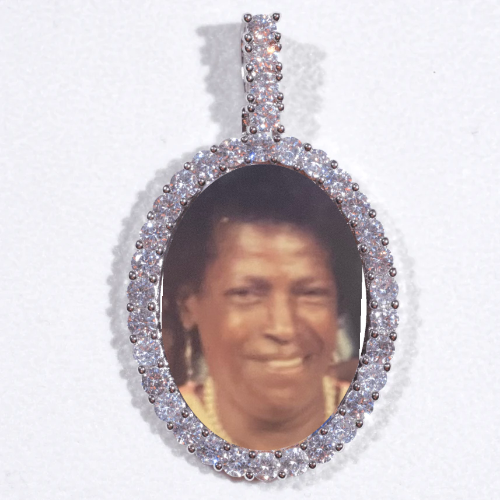 Large 3D Oval Custom Picture Pendant