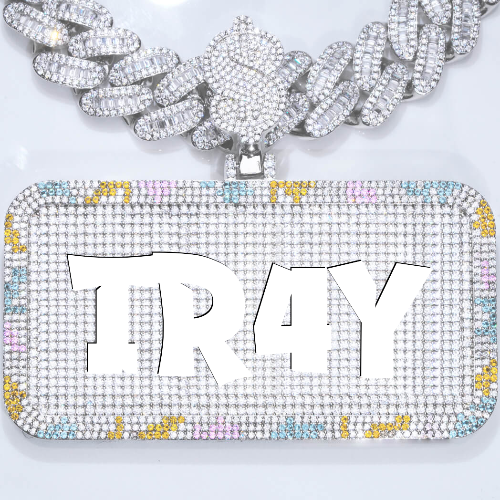 CUSTOM LETTER NECKLACE 3D COLORFUL SQUARE