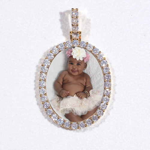 3D Oval Custom Picture Pendant