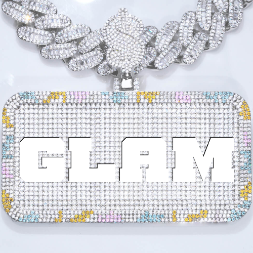 CUSTOM LETTER NECKLACE 3D COLORFUL SQUARE