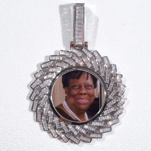 Large 3D Baguette Custom Picture Pendant