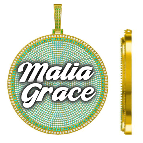 CUSTOM LETTER NECKLACE 3D BIG DISC