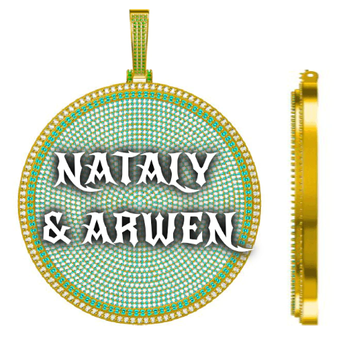 CUSTOM LETTER NECKLACE 3D BIG DISC