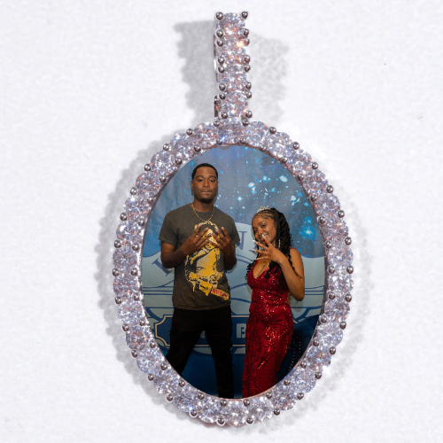 Large 3D Oval Custom Picture Pendant