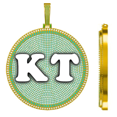 CUSTOM LETTER NECKLACE 3D BIG DISC