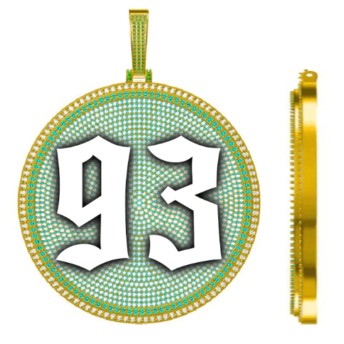 CUSTOM LETTER NECKLACE 3D BIG DISC