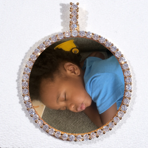 LARGE 3D CIRCLE CUSTOM PICTURE PENDANT