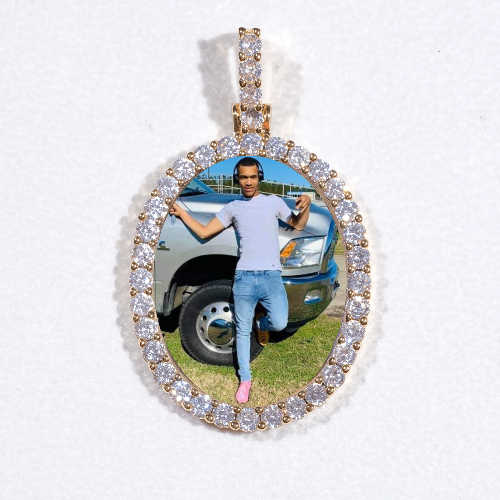 3D Oval Custom Picture Pendant