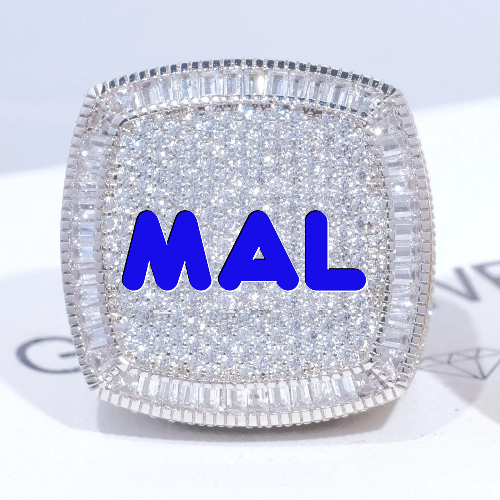 CUSTOM LETTER 3D ICED RING