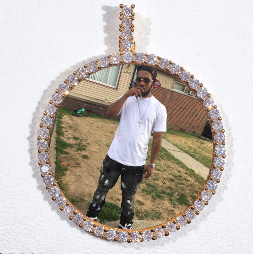 LARGE 3D CIRCLE CUSTOM PICTURE PENDANT