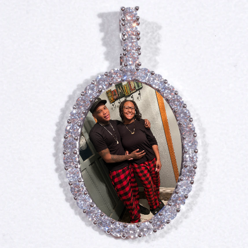 Large 3D Oval Custom Picture Pendant