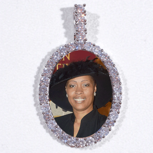 Large 3D Oval Custom Picture Pendant