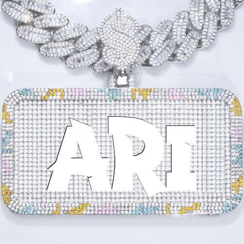 CUSTOM LETTER NECKLACE 3D COLORFUL SQUARE