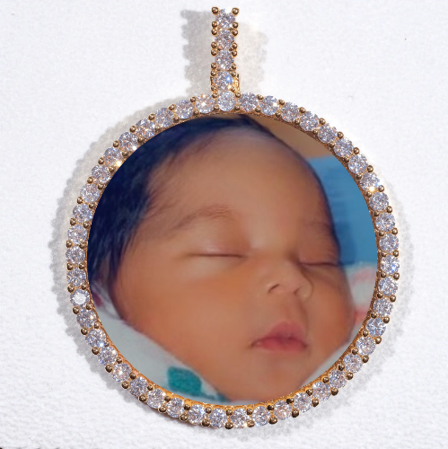 LARGE 3D CIRCLE CUSTOM PICTURE PENDANT