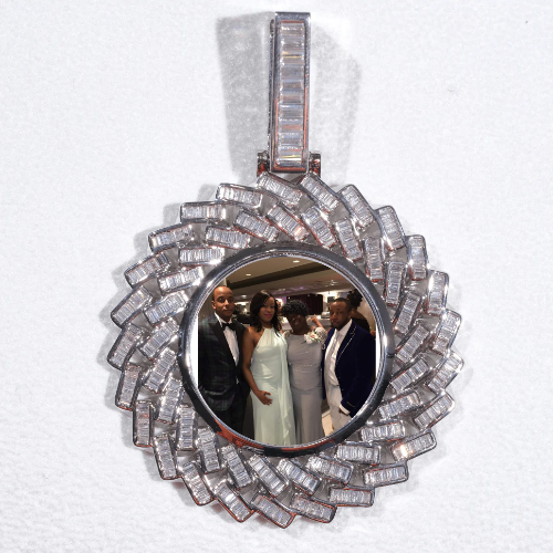 Large 3D Baguette Custom Picture Pendant