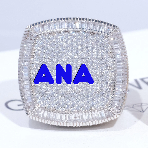 CUSTOM LETTER 3D ICED RING